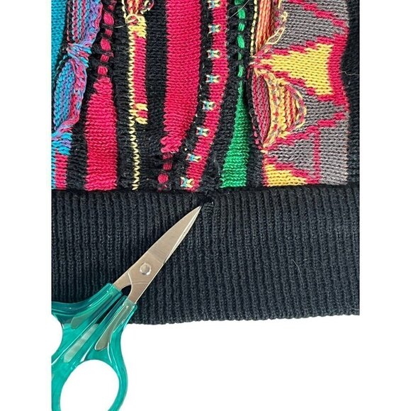 Vintage 90s Coogi Australia Multicolor Knitted Sweater Men's Sz L Biggie Cosby - Picture 7 of 8